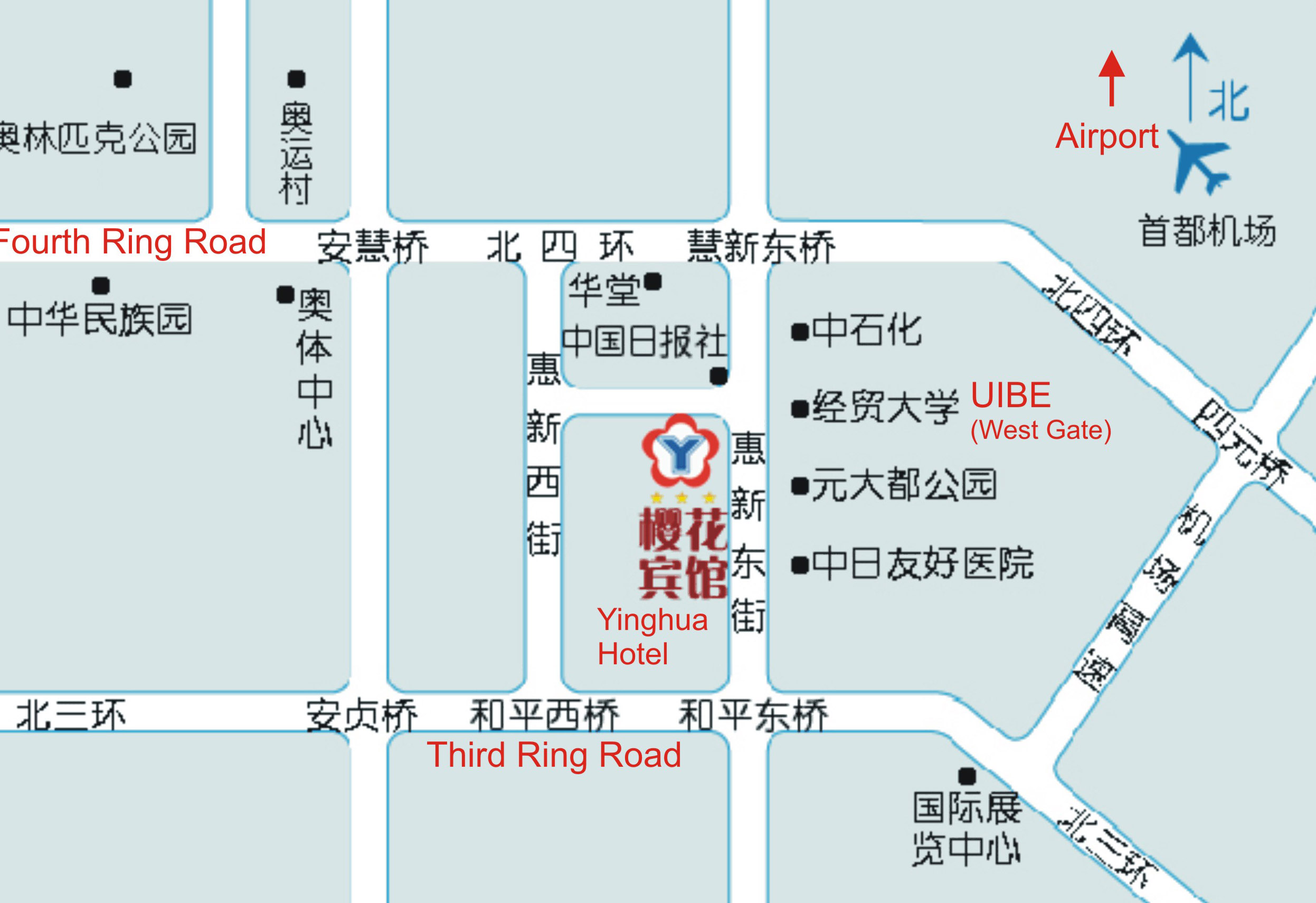 Yinghua Hotel Map